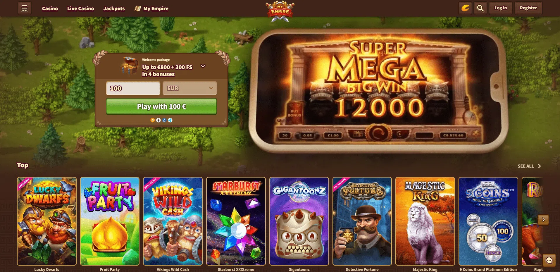 No olvides utilizar el bono Rey del Castillo en el casino online myempires.